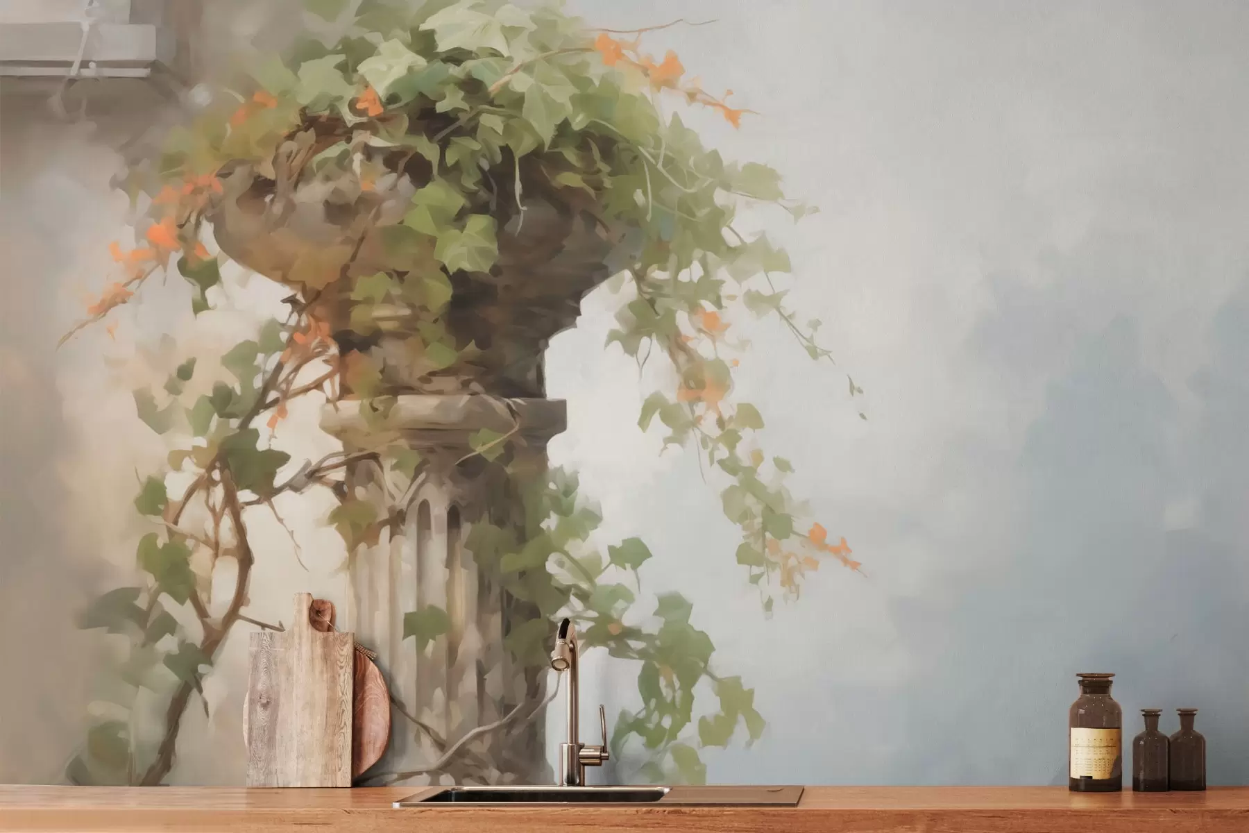 fototapeter Klatreplante på en søjle w03847