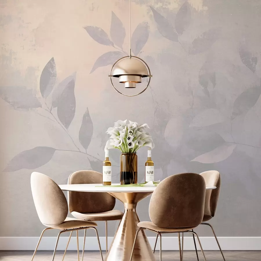 Fototapete Schöne Baumzweige, gedeckte Beigetöne, Abstraktion w03882