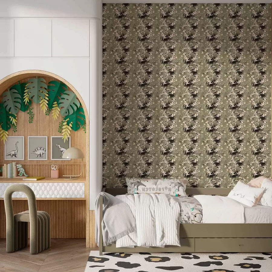 fototapeter Dalmatinere på en olivenfarvet baggrund a00122