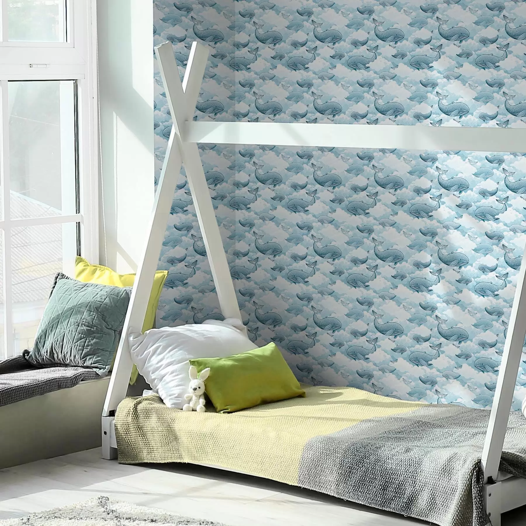 Fototapete Wale und Wolken a00123