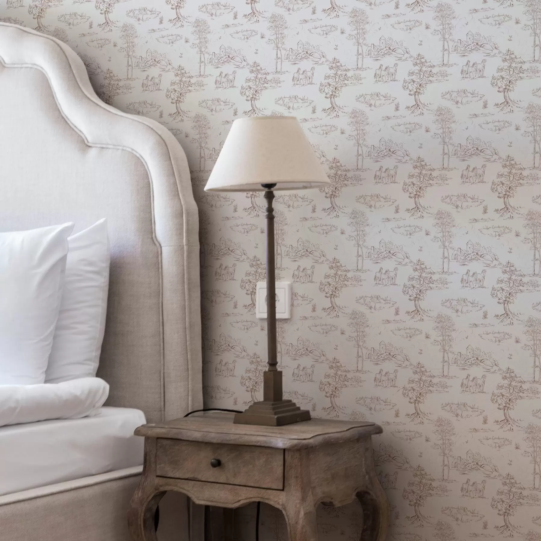 fototapeter Landskab med slot og heste a00133