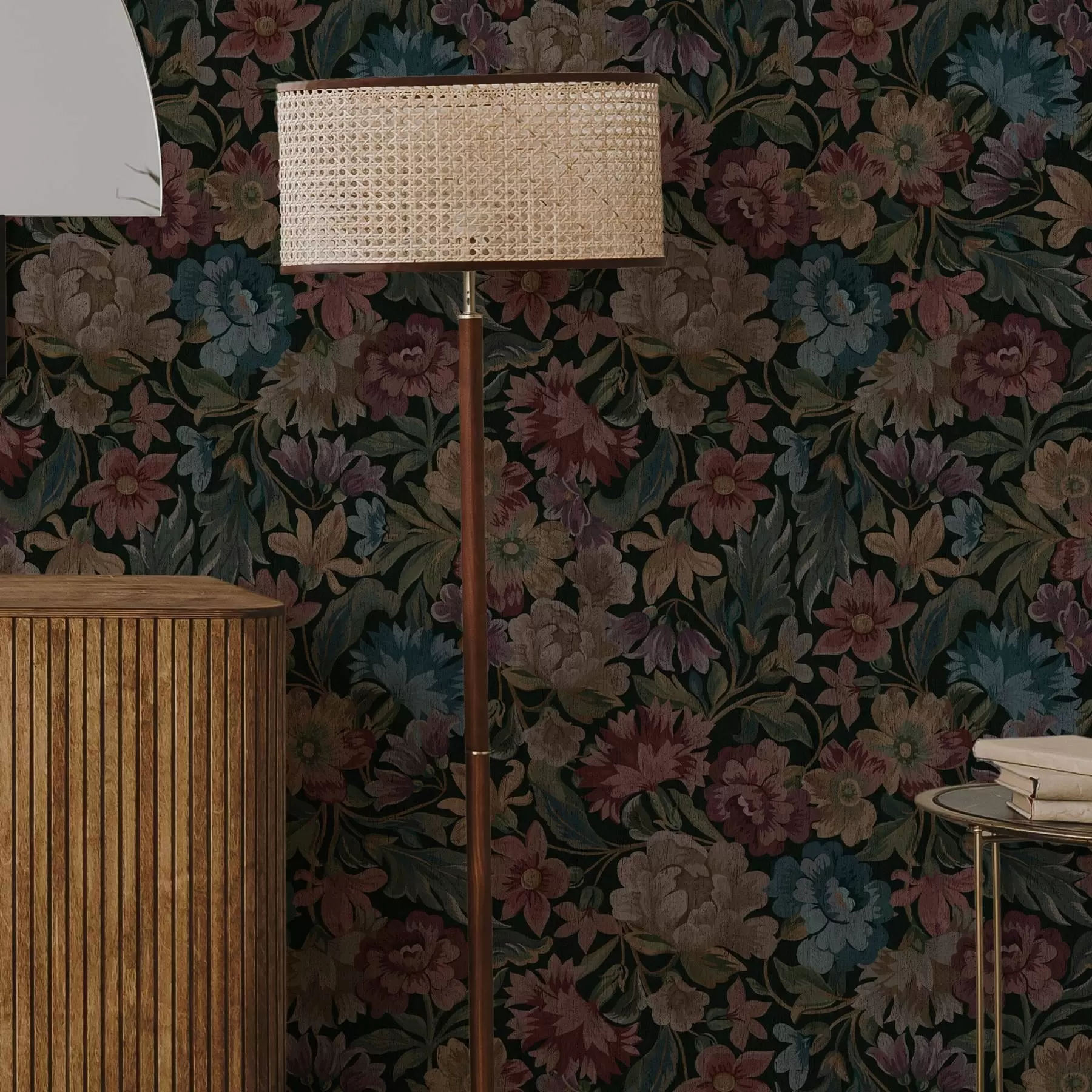 fototapeter Gobelintekstur med farverige blomster a00146