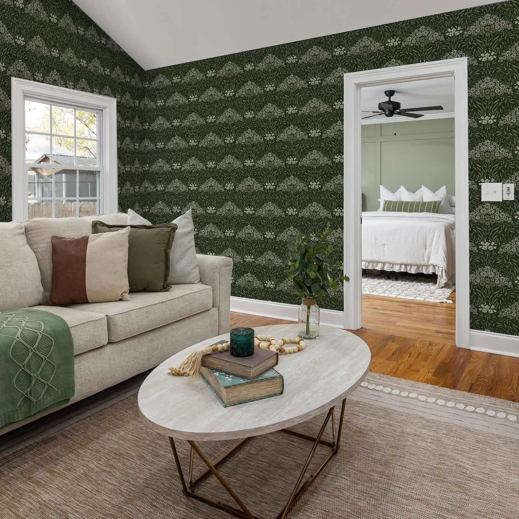 fototapeter Blomstersymmetri med blomster på en mørk baggrund a00153