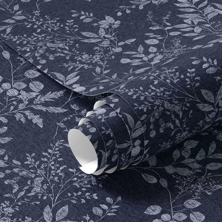 Murale Imprimé botanique clair sur fond sombre a00166