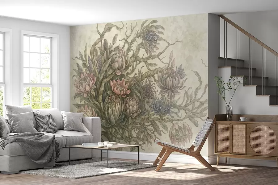 Fototapete Skurrile Blumen w03975