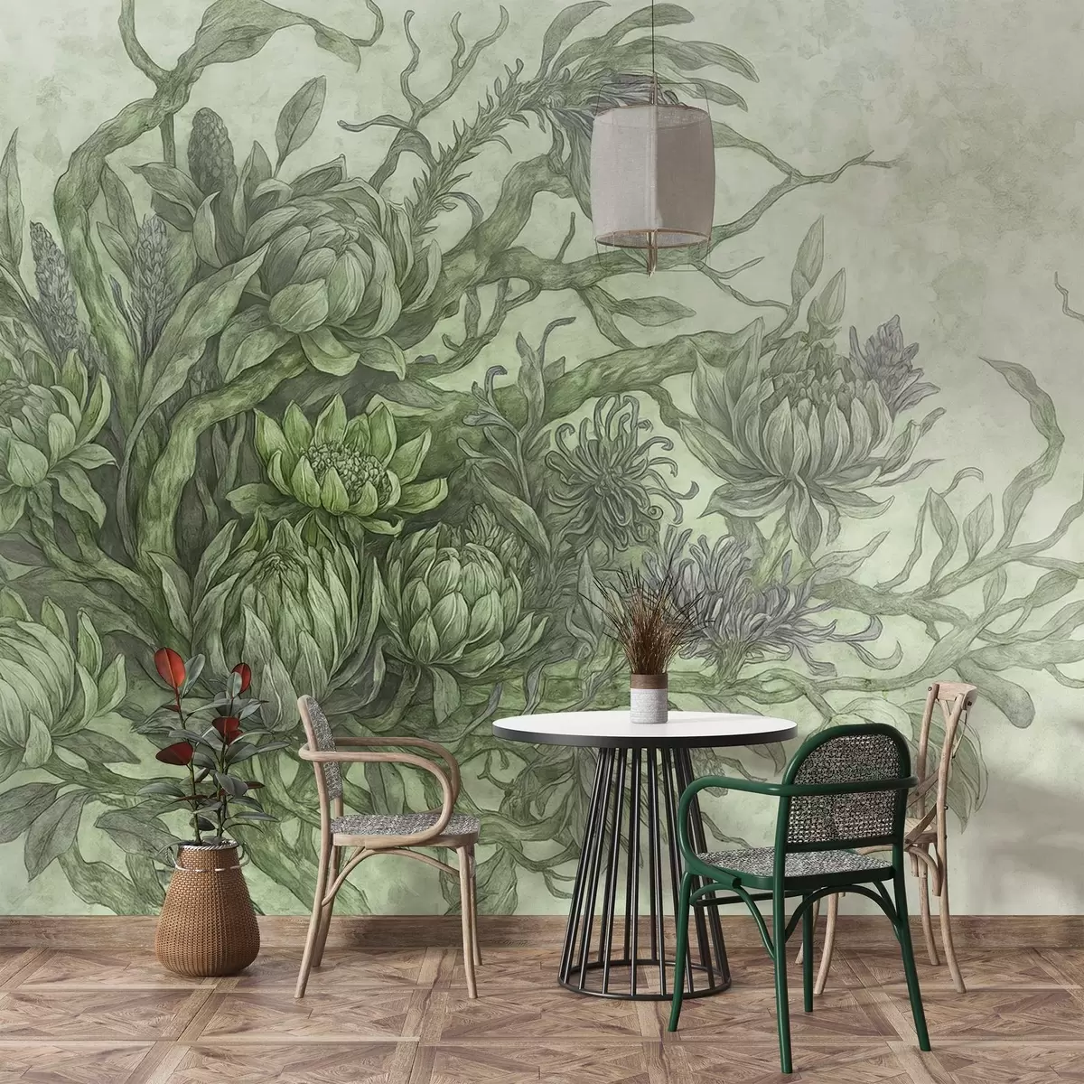 Murale Fleurs fantaisistes w03975v2