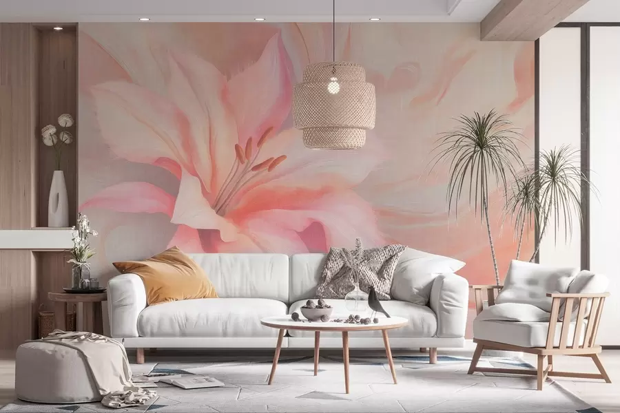 Fototapete Lilie Blume Flüssigkeit Abstraktion, floral, bunte Zeichnung w04006