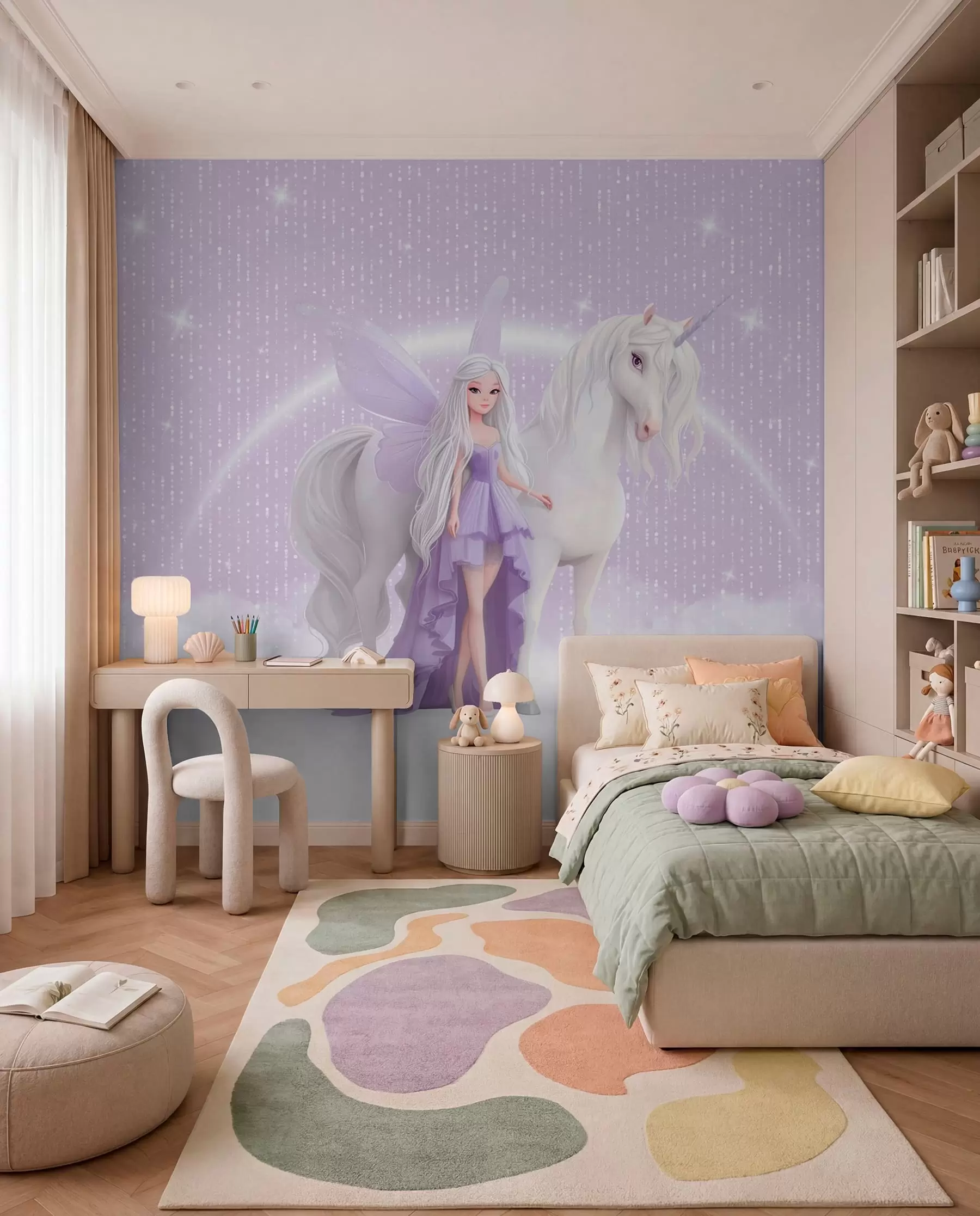 Murale Licorne sous les étoiles w03527
