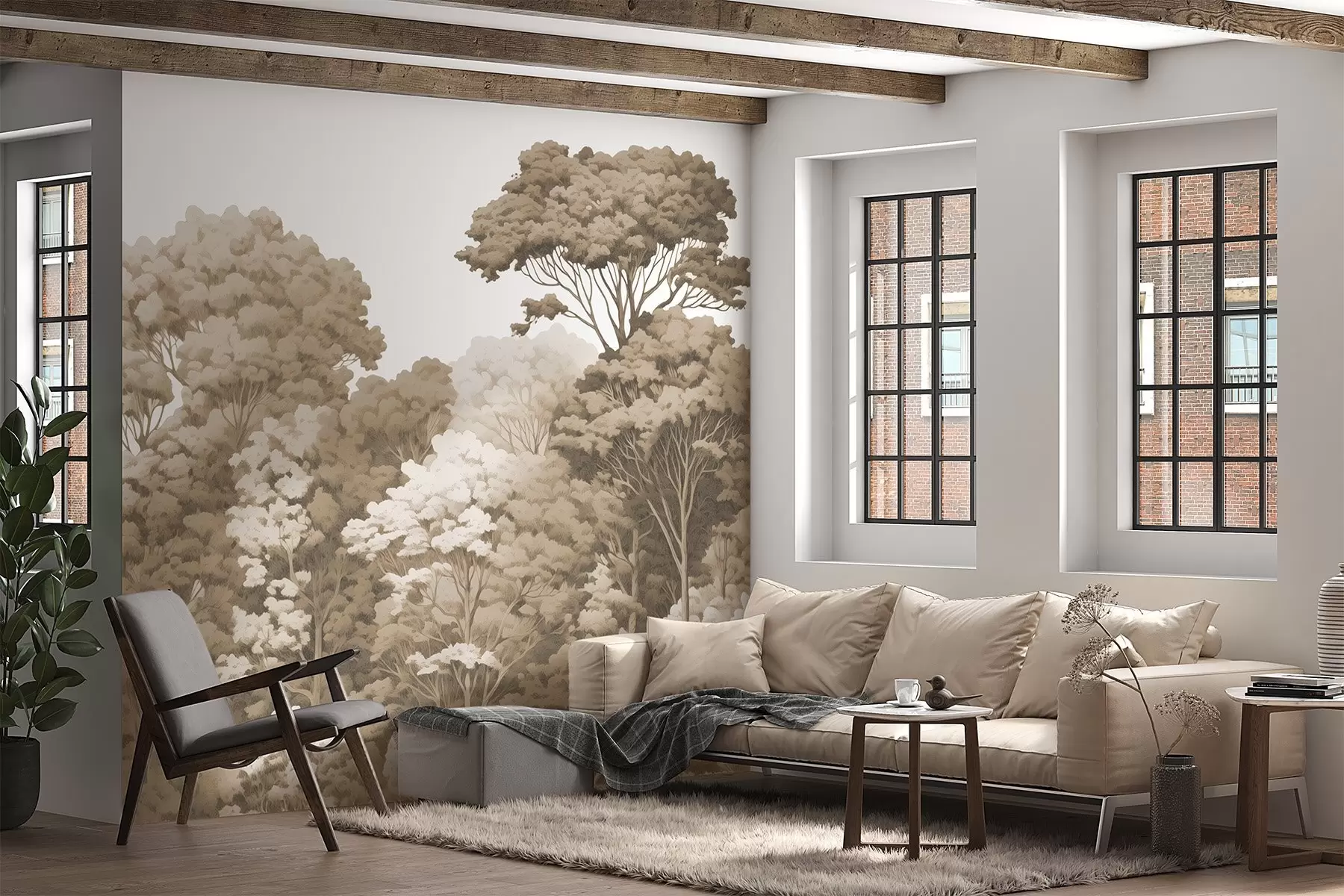 fototapeter Skovens kroner w04044v1