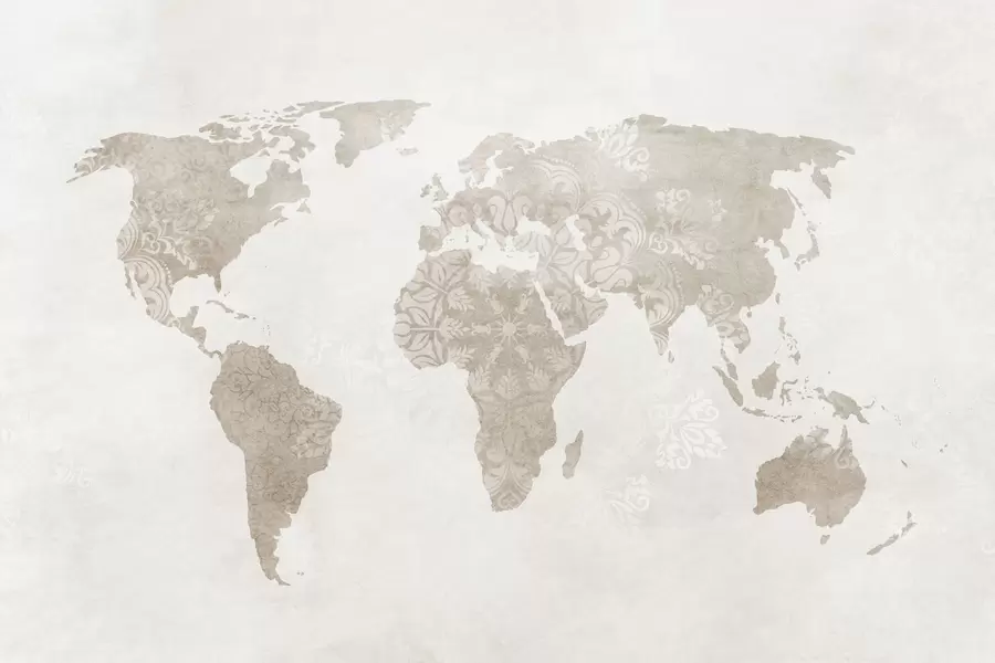 Murale Carte du monde avec motif w03954