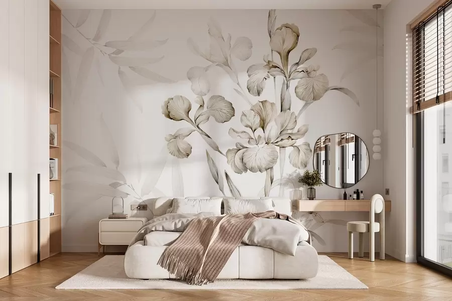 Fototapete Schwertlilien, Beigetöne w03955v2