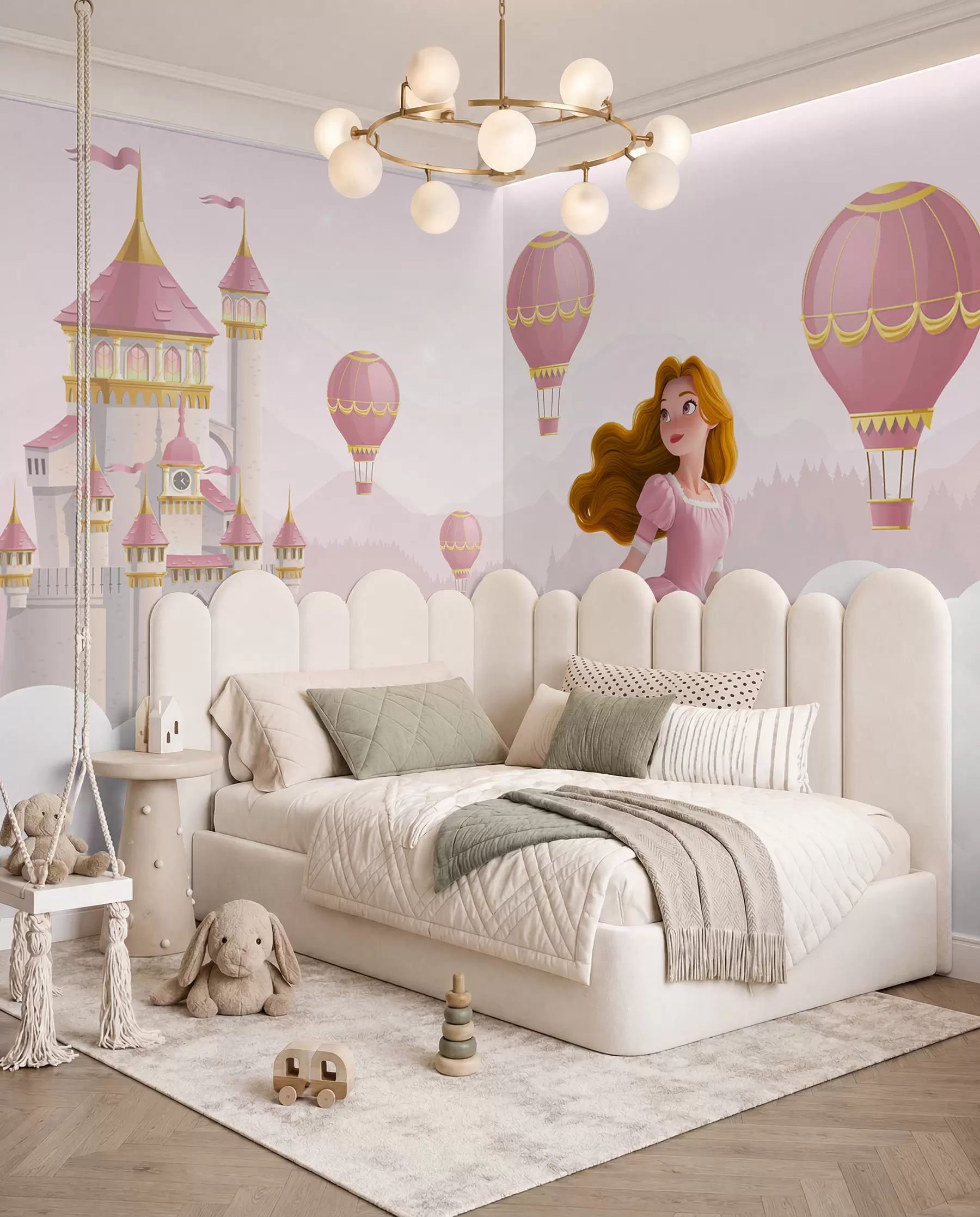 Fototapete Ballons über dem Schloss w04015v1