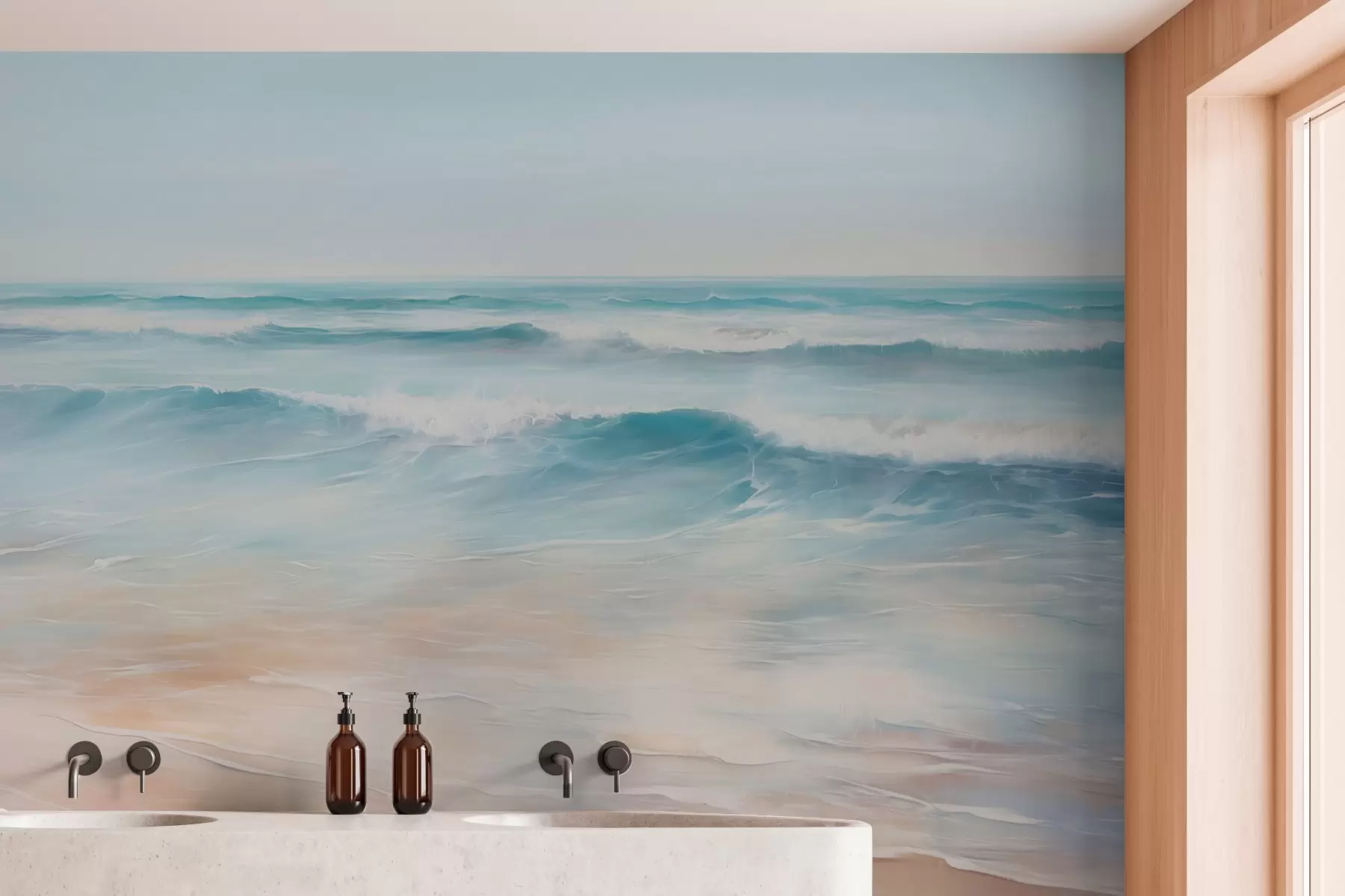 Murale Peinture d'imitation de paysage marin w04103