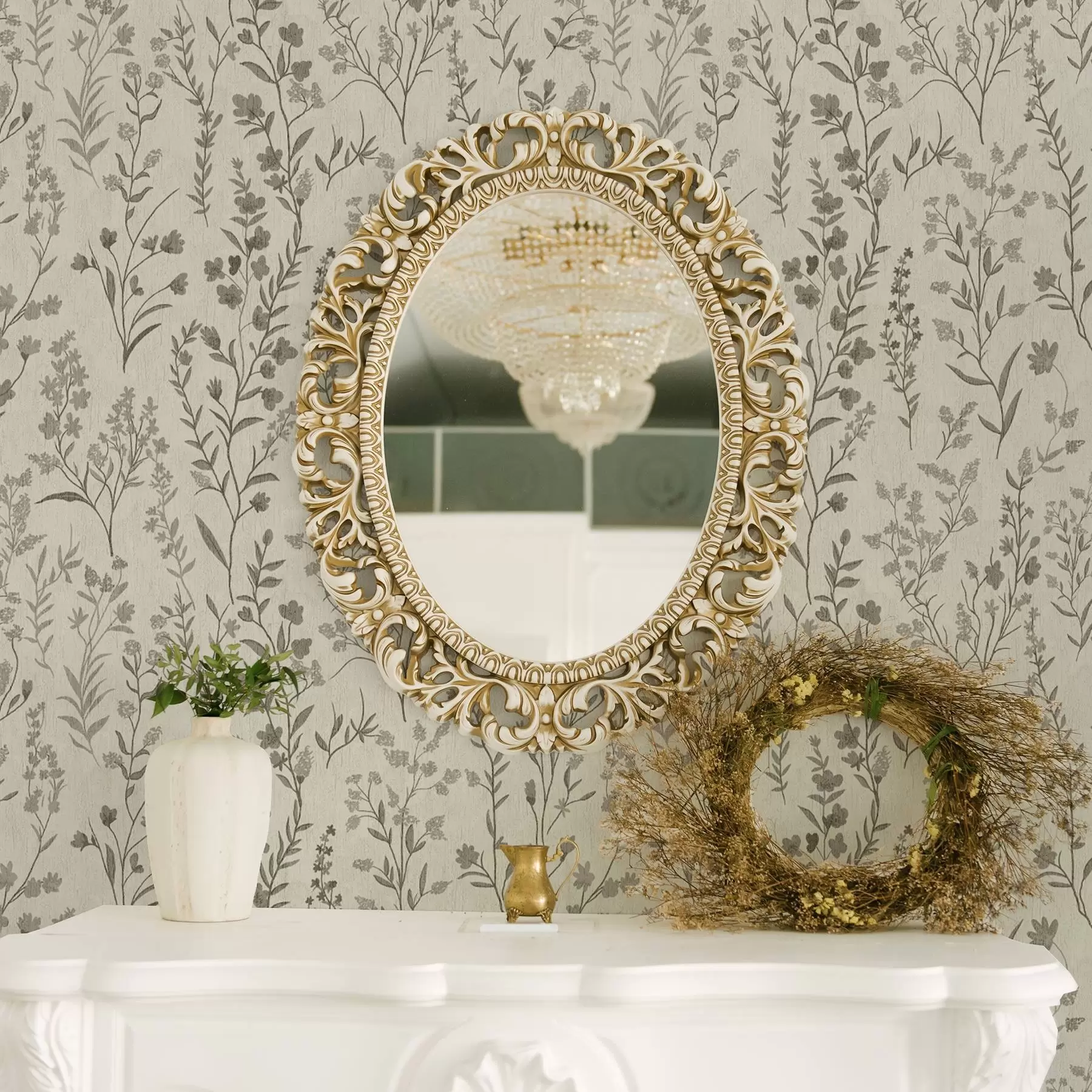 fototapeter Monokromt græs på engen i vintagestil a00192