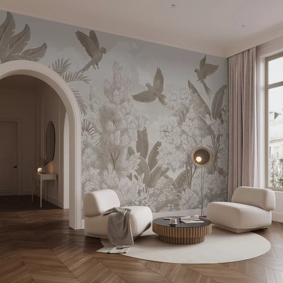 fototapeter Papegøjer i junglen w04105v1