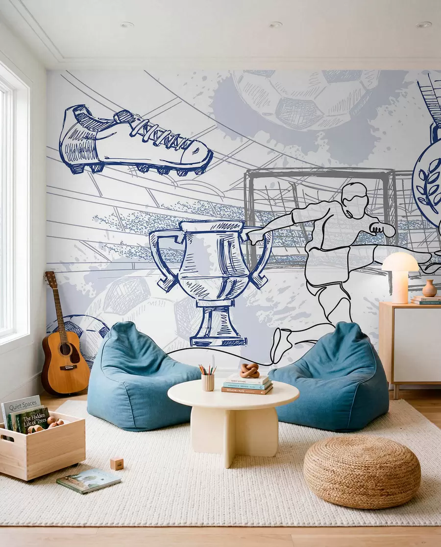 Murale Croquis de trophées de foot w04108