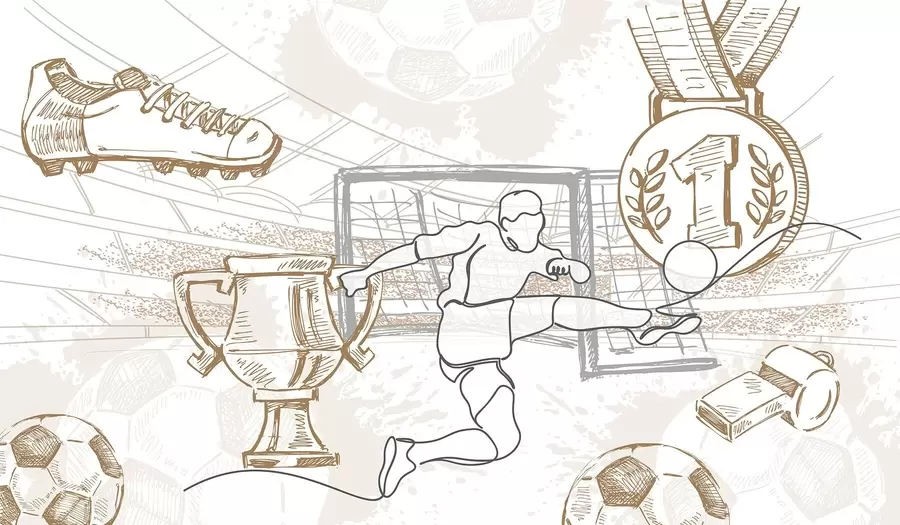 Fototapete Fußball-Attribute w04108v1