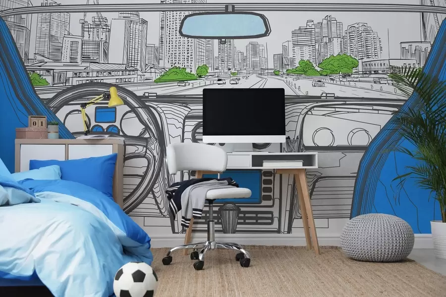 fototapeter Konturbillede fra en bil w04109v1