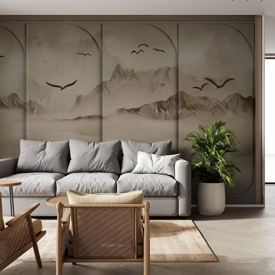 Fototapete Berge durch Paneele w04134v1