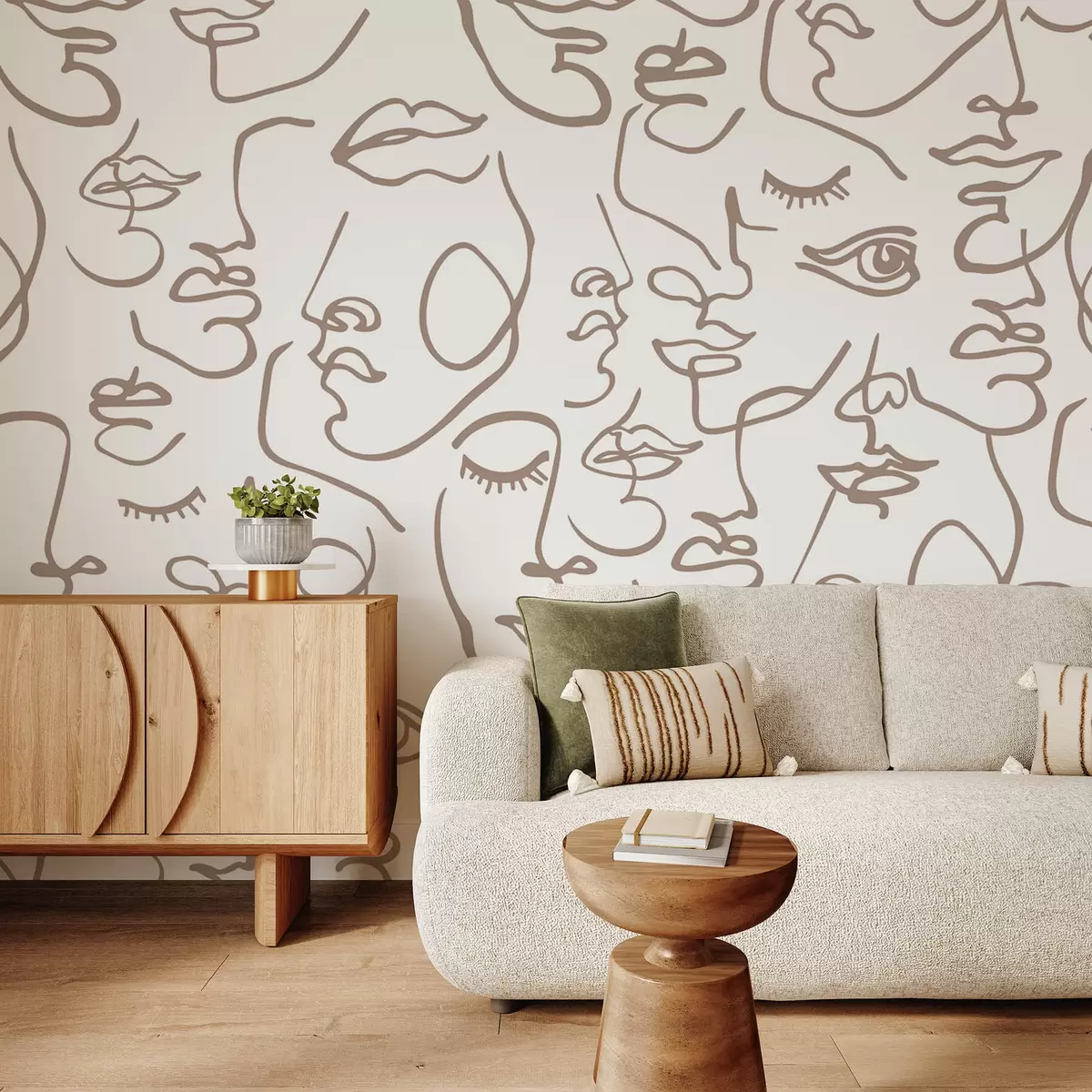 fototapeter Abstrakte ansigter w04121v1