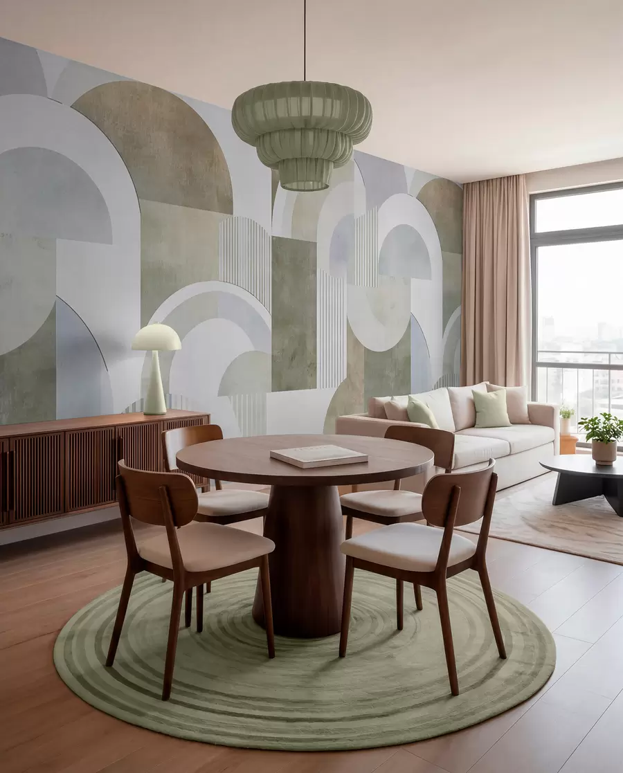 fototapeter Abstrakt geometri i art deco-stil med retro-effekt w04079