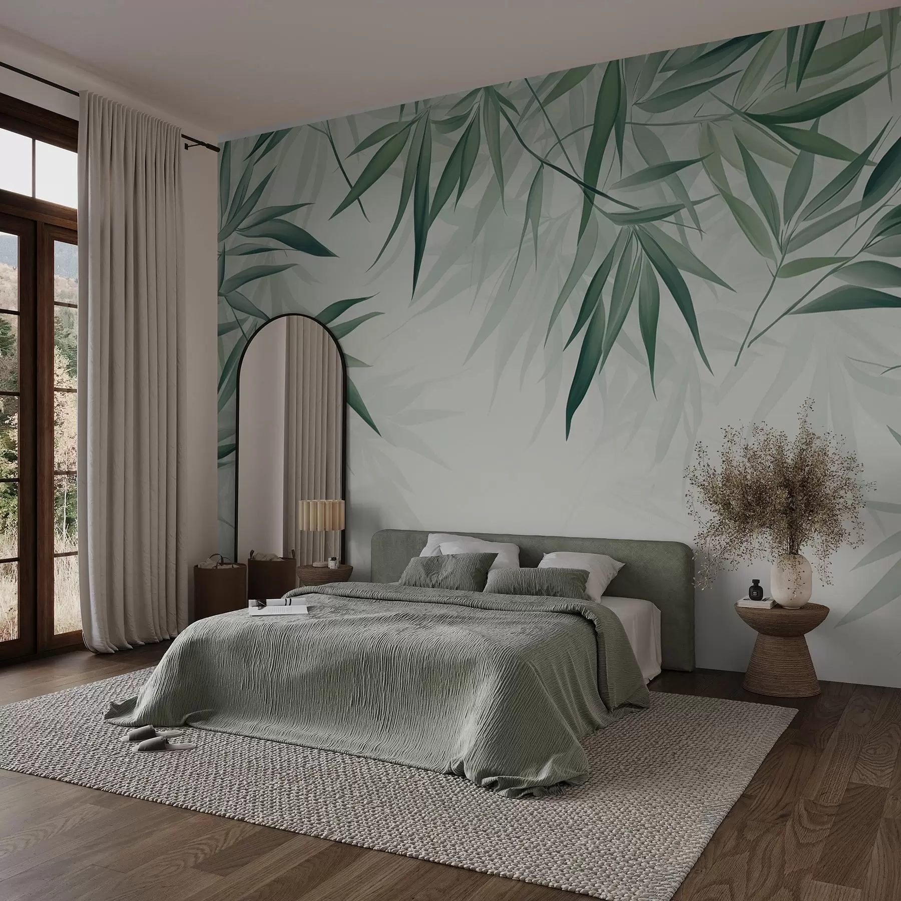 Murale Feuilles de bambou w04147