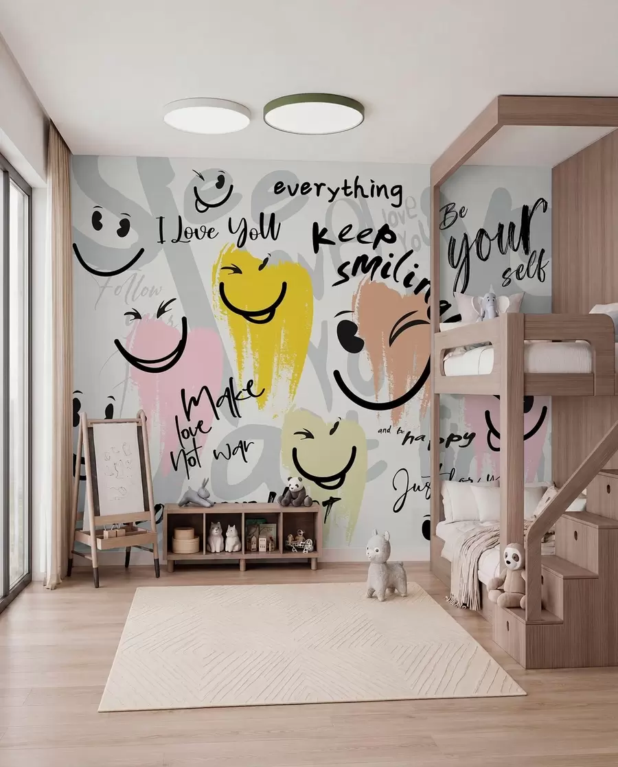 Murale Sourires et gribouillis w04174