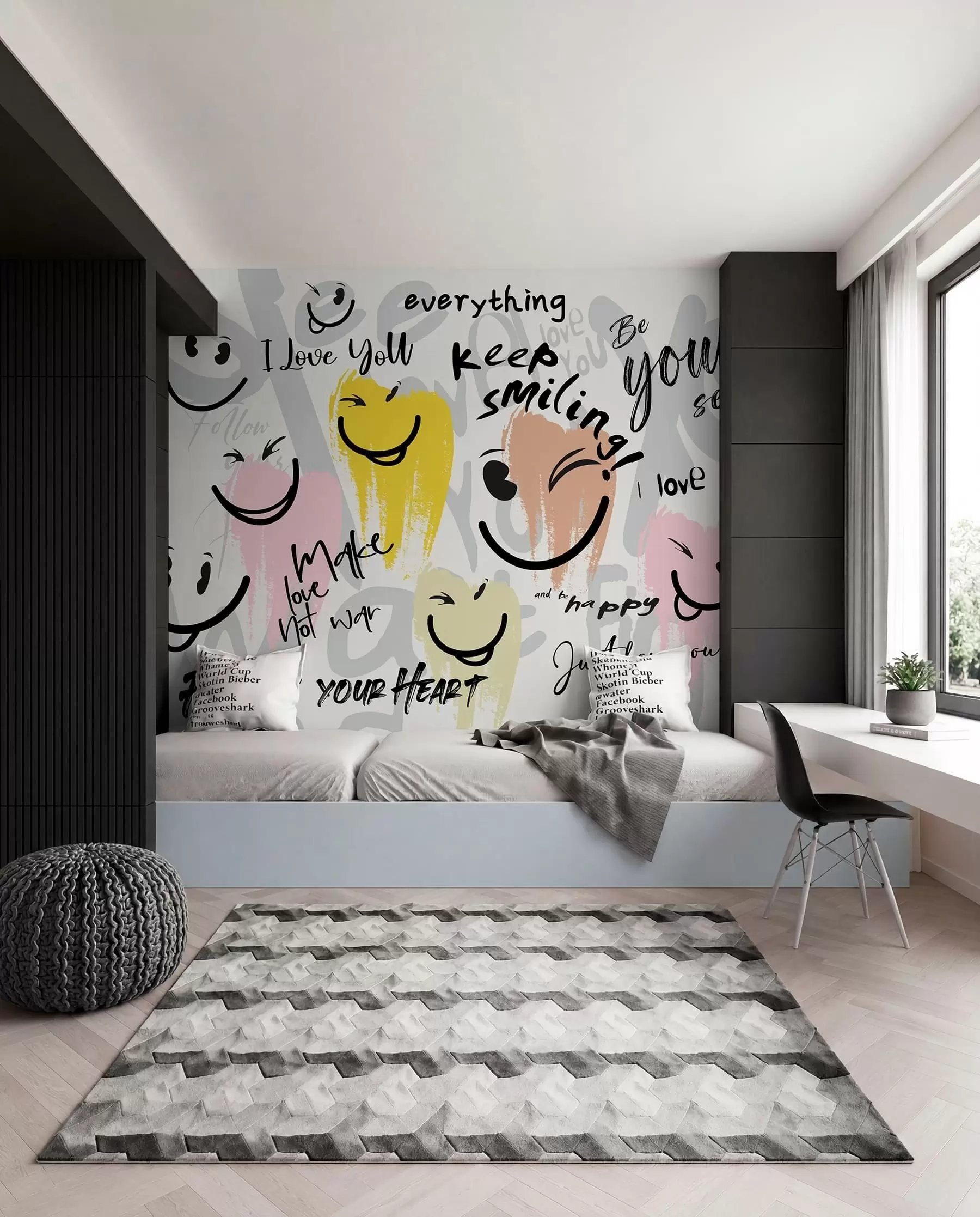 Murale Sourires et gribouillis w04174