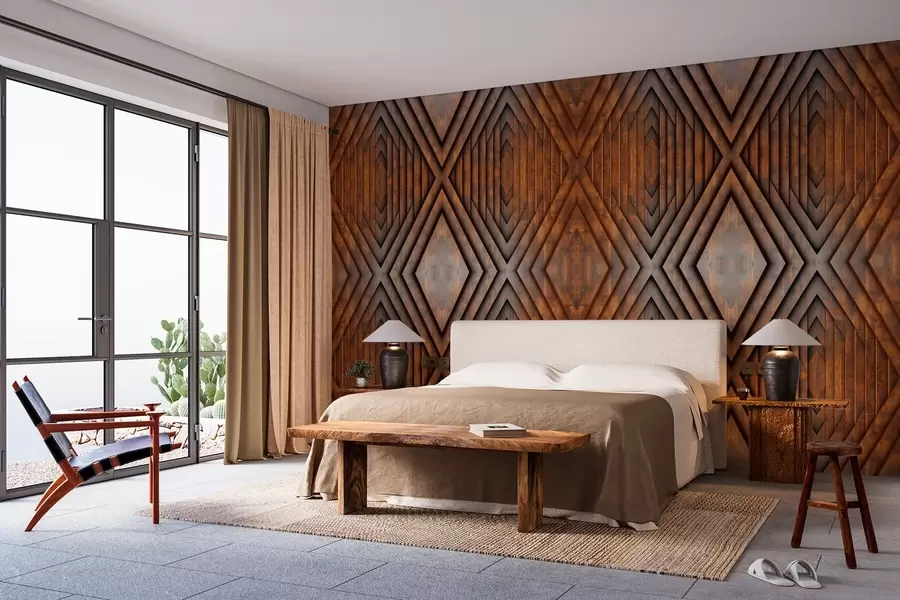 fototapeter efterligning af træpaneler w04168v1