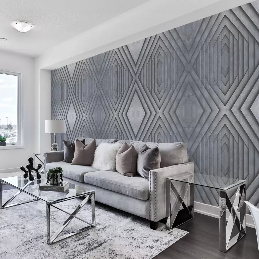 Fototapete nachahmung von Holzpaneelen in kalten Grautönen w04168v2