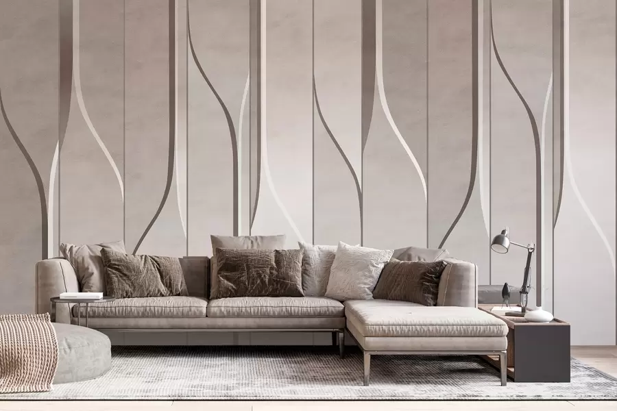 Fototapete nachahmung von Wandpaneelen in Beigetönen w04169