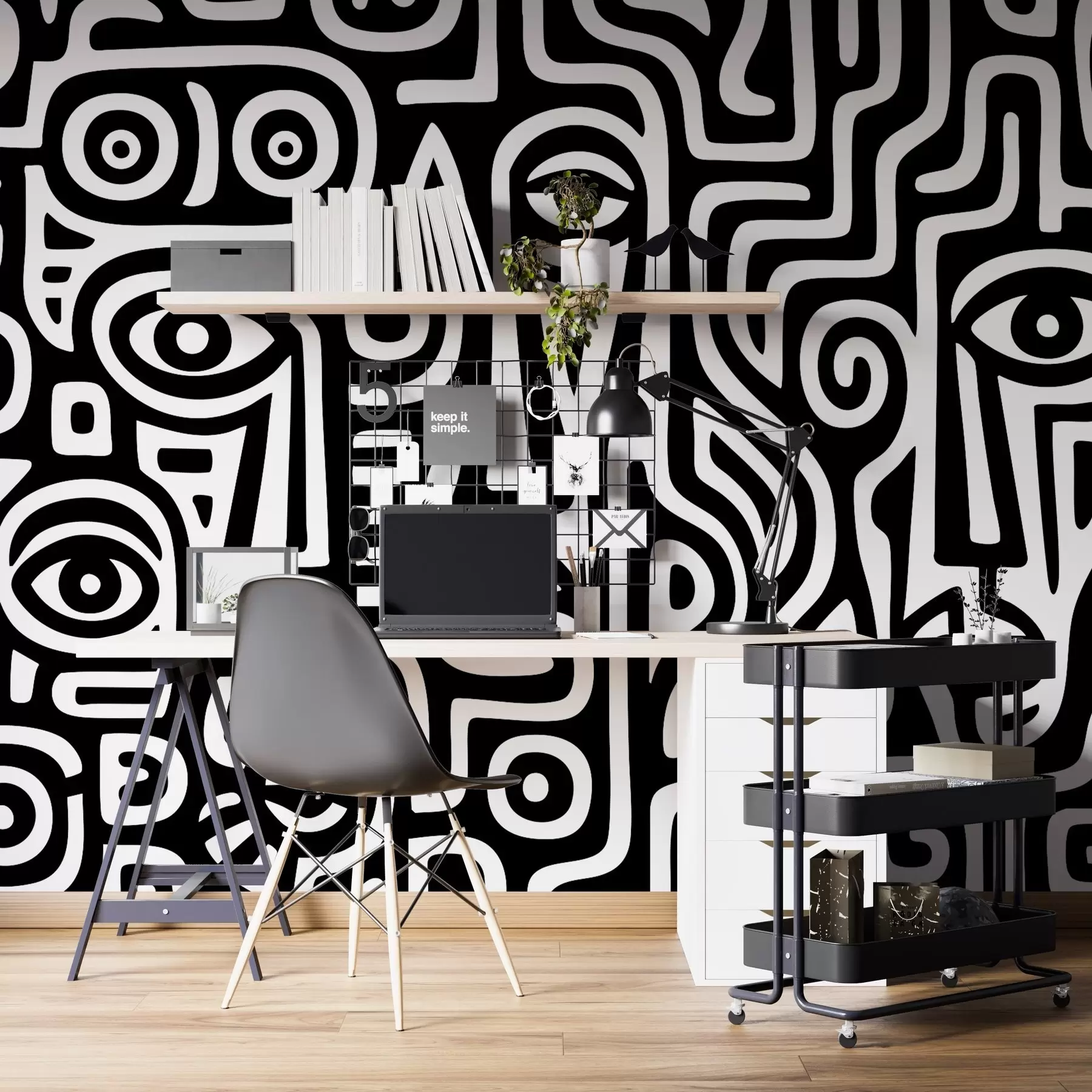 fototapeter Stiliserede ansigtsdetaljer w04186