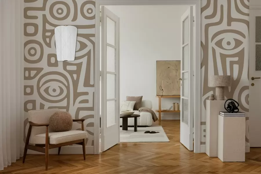 fototapeter Stiliserede ansigtsdetaljer w04186v2