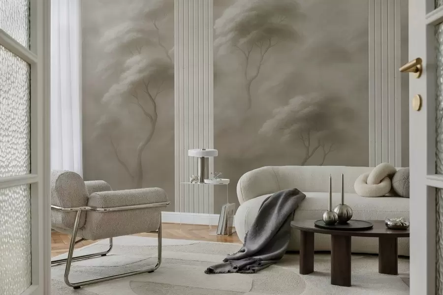 fototapeter Skov møder panelkunst w04187v1