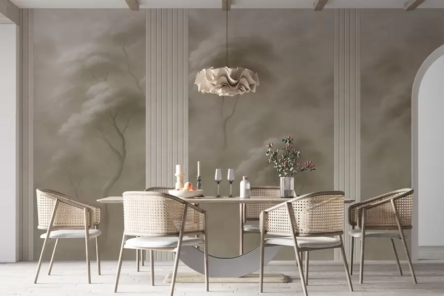 fototapeter Skov møder panelkunst w04187v1