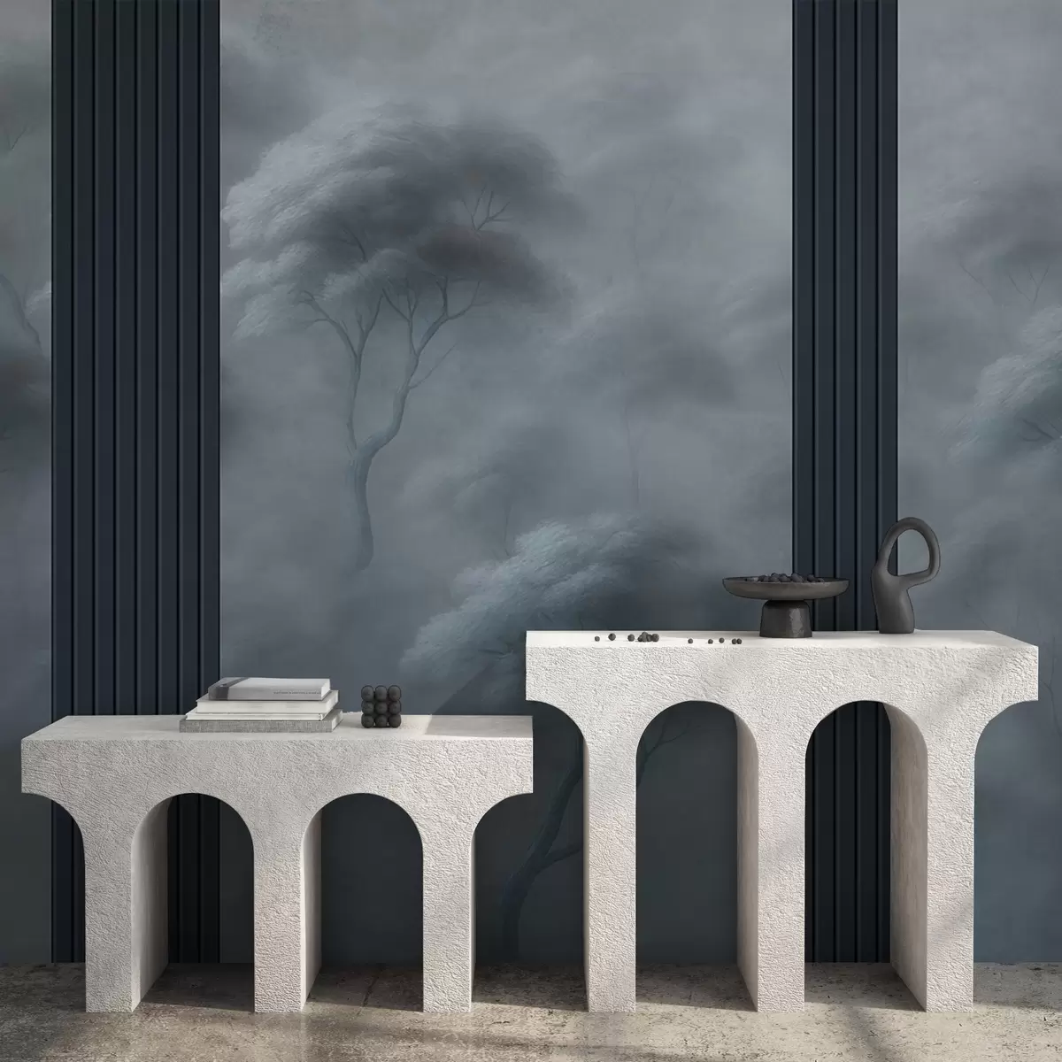 fototapeter Skov møder panelkunst w04187v2