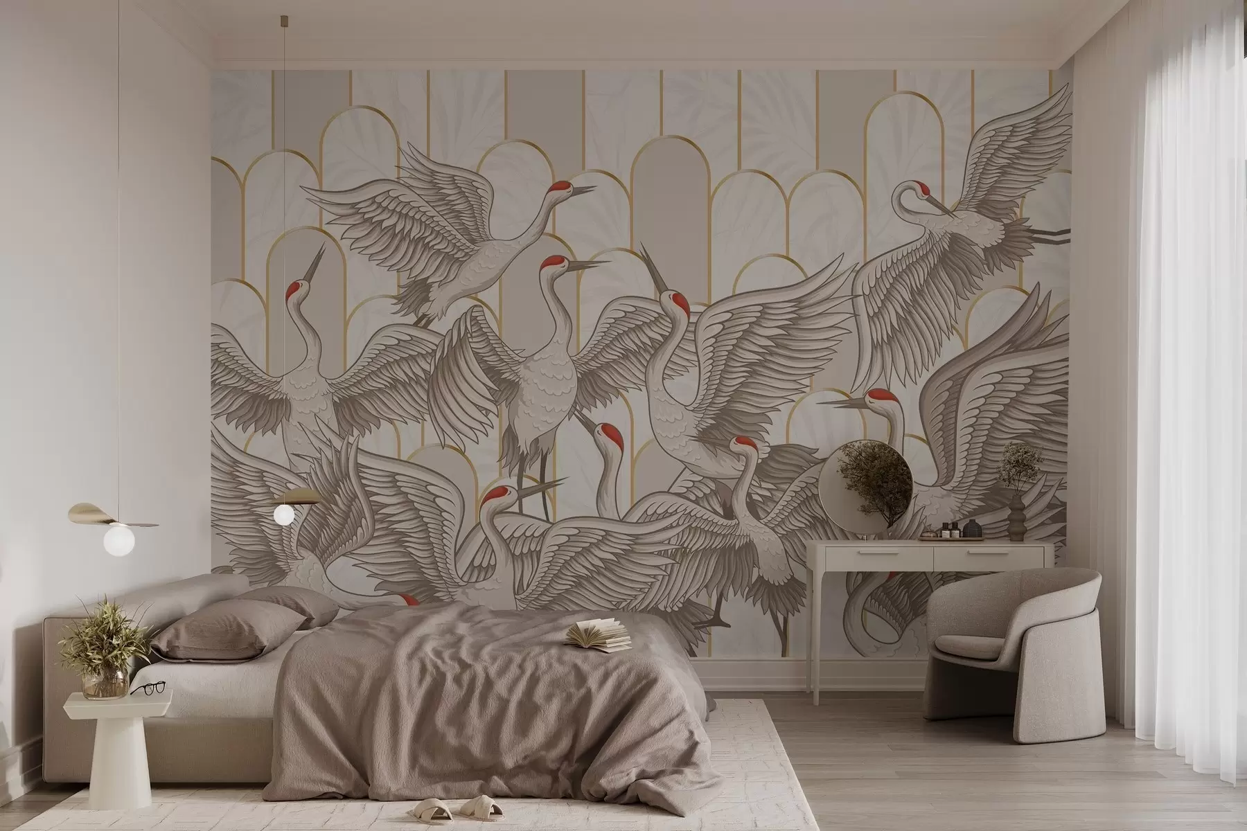 fototapeter Fugle og vintage buer w04193