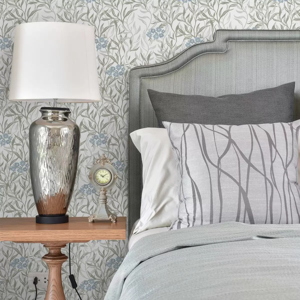 Baggrund Lyst botanisk print med blå blomster a00268
