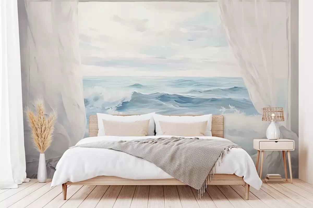 fototapeter Udsigt fra vinduet til havet w04230