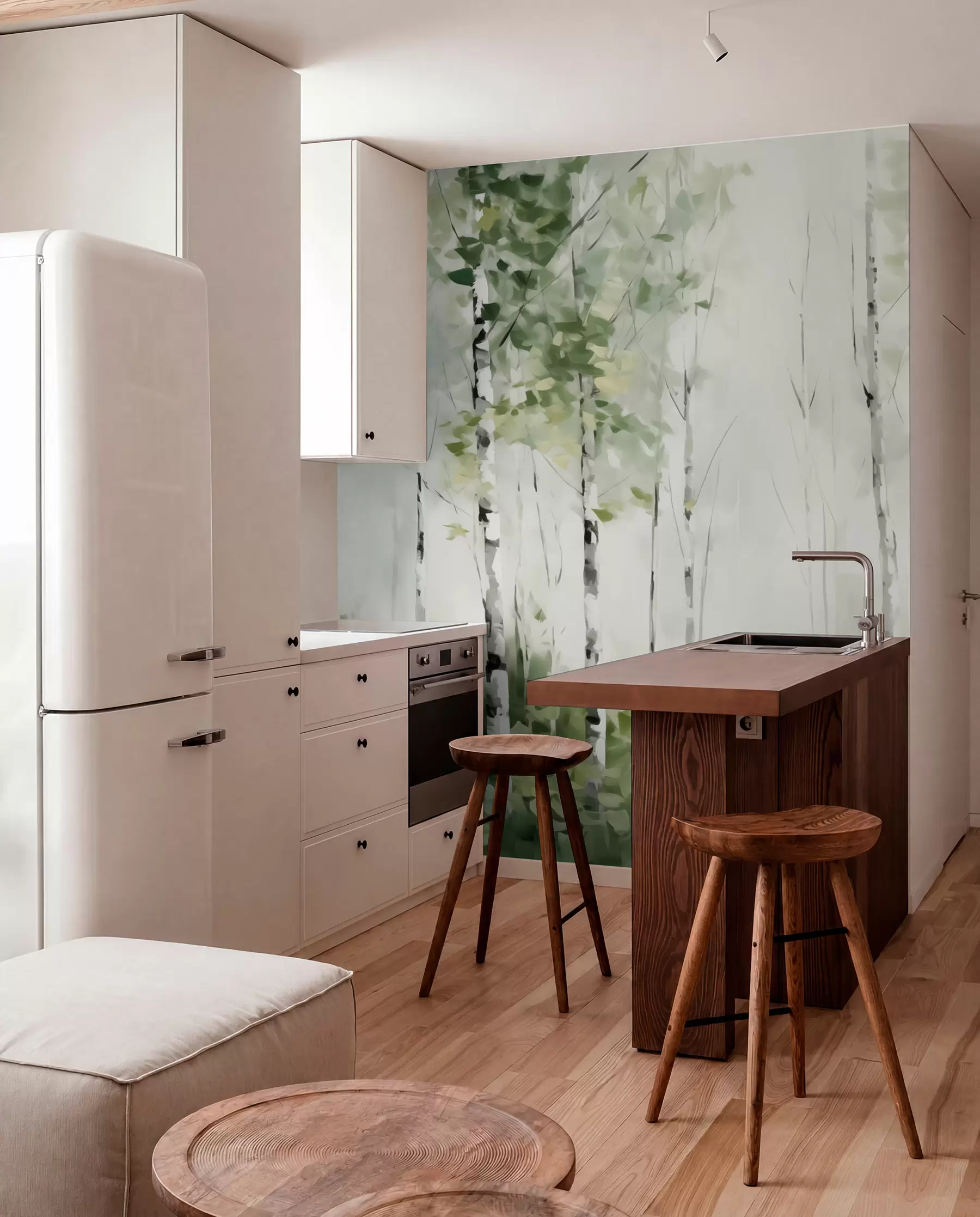 Murale Peinture imitation forêt de feuillus w04234