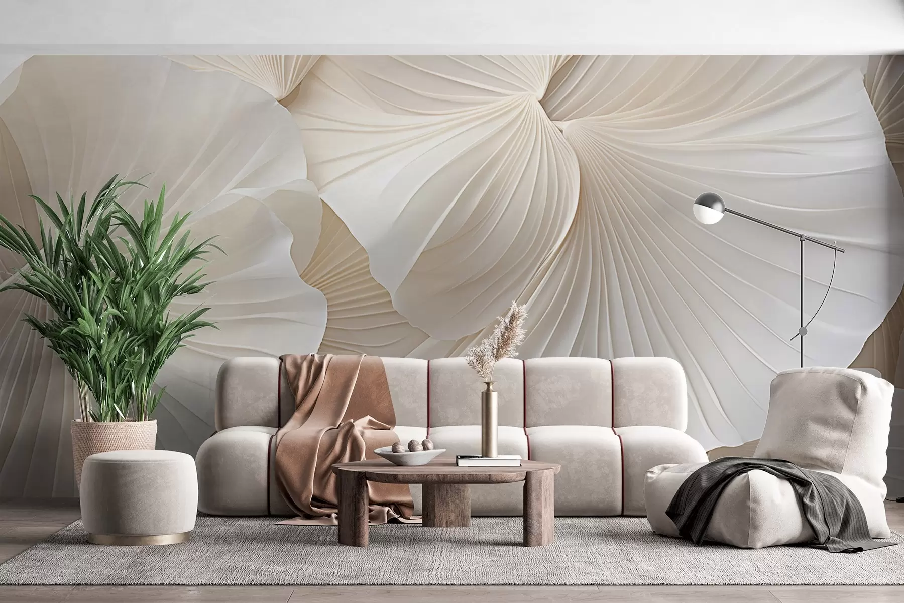 Fototapete blütenblätter, Blumen, weiß, cremefarben, Textur, Zartheit, dekorativ w04216