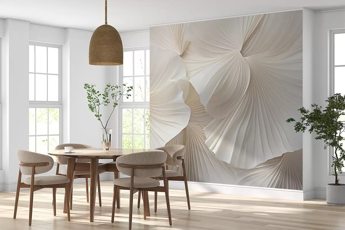 fototapeter kronblade, blomster, hvid, creme, tekstur, ømhed, dekorativ w04216