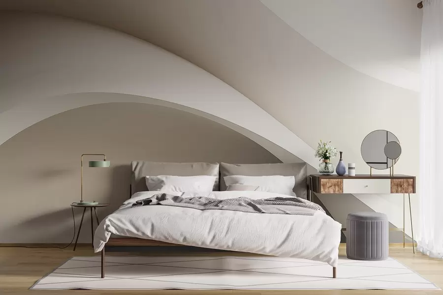 fototapeter abstraktion, bølger, bløde kurver, beige, glat, linjer, moderne w04217v1