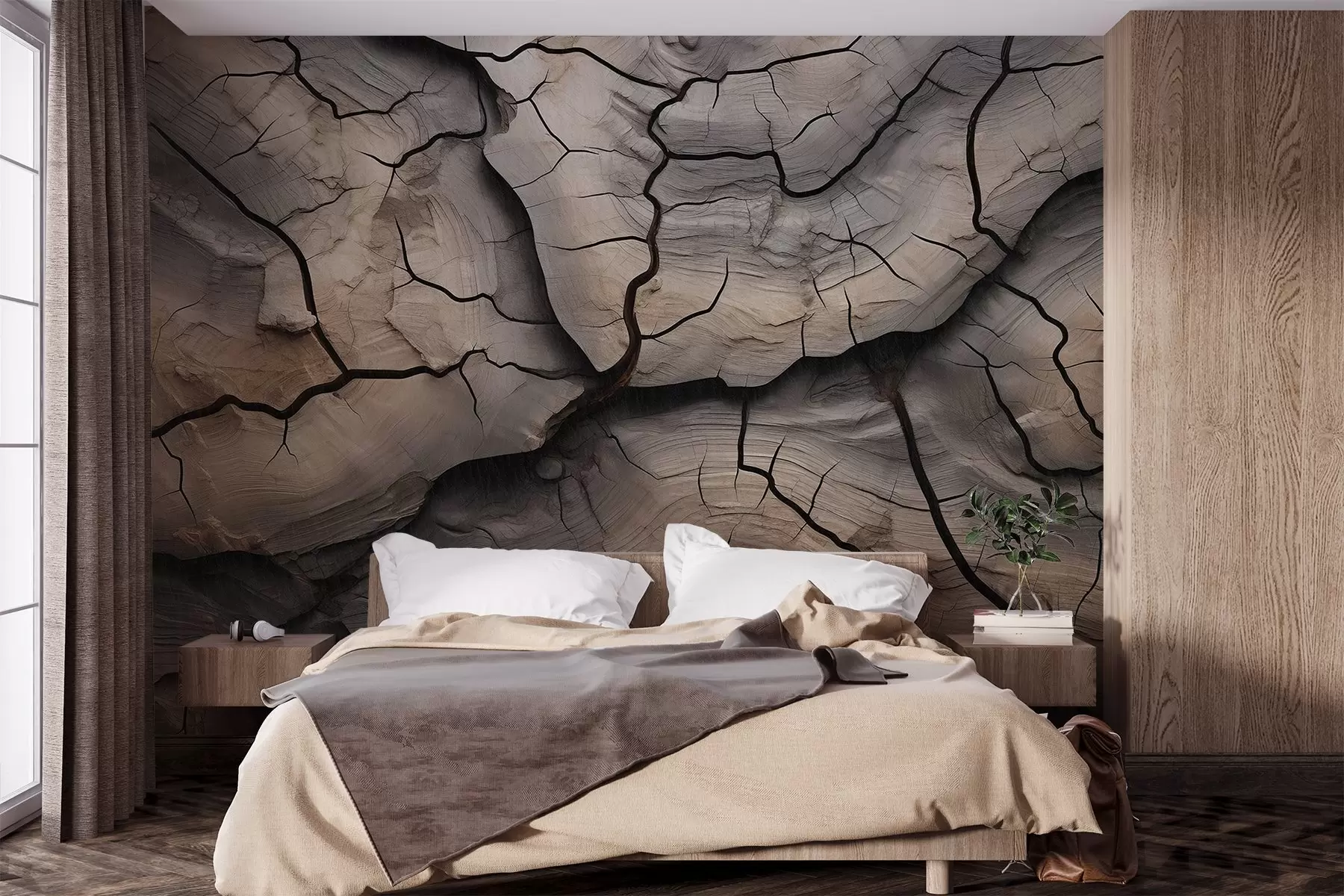 fototapeter træ, sprækker, lys, tekstur, bark, naturlig w04238