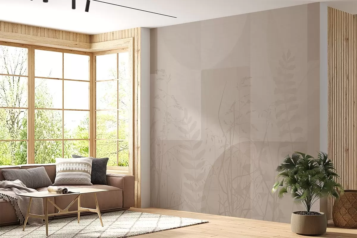 fototapeter Abstraktion med planter, geometri w04240