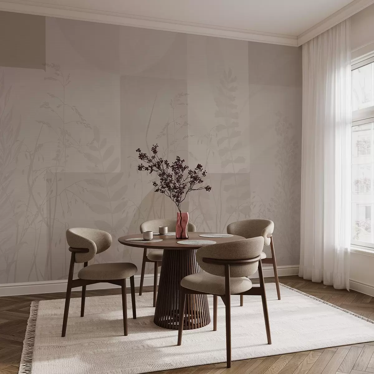 fototapeter Abstraktion med planter, geometri w04240