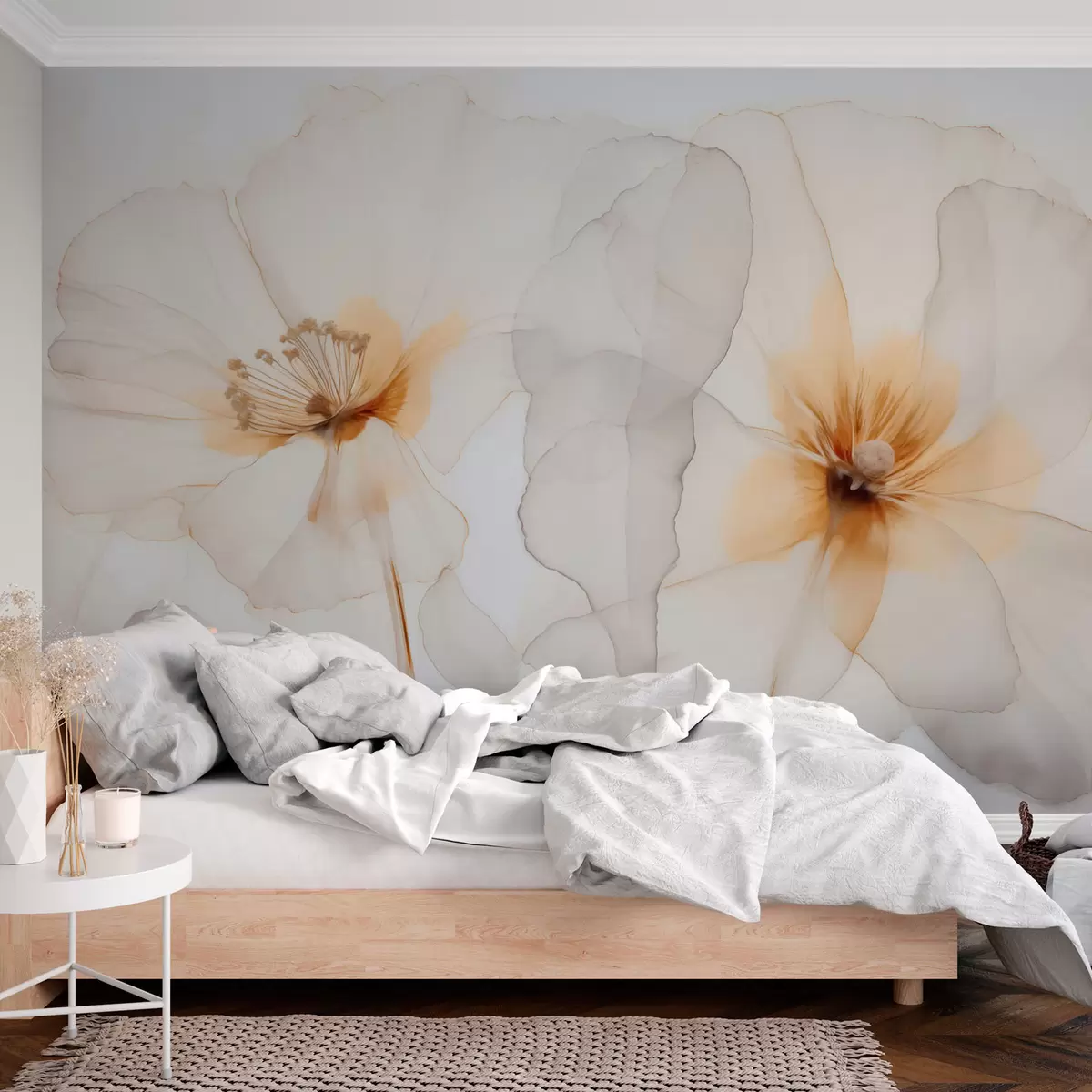 Fototapete Blumen Nachahmung von Aquarell w04235