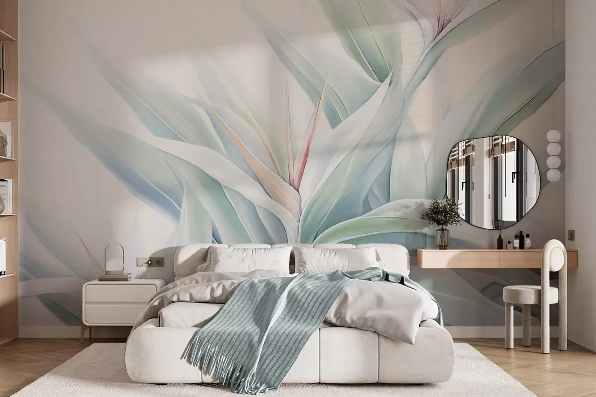 fototapeter Strelitzia-løvværk w04264