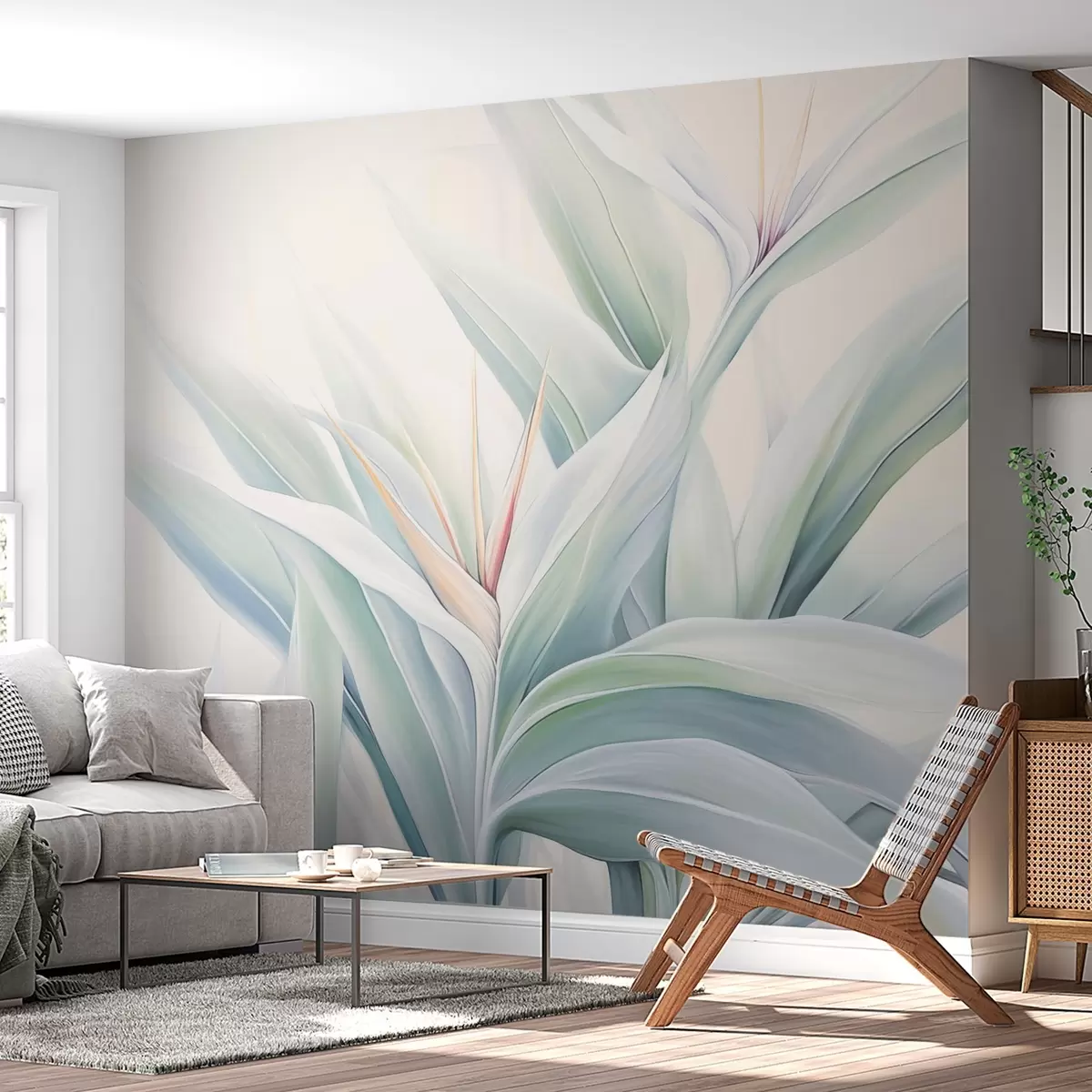 fototapeter Strelitzia-løvværk w04264