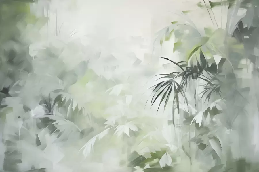 fototapeter Imitation af jungle-maleri w04265